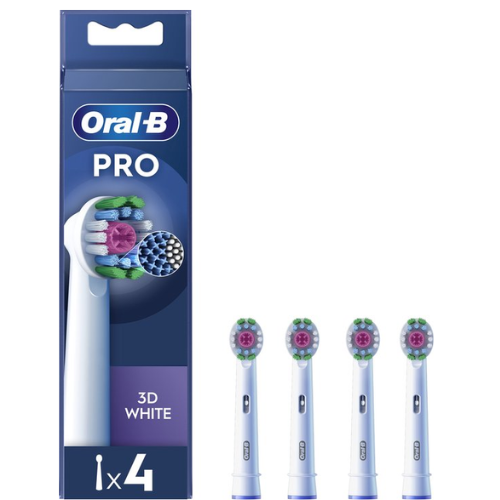 Oral-B 3D White Pro - Opzetborstels met CleanMaximiser Technologie - 4 Stuks