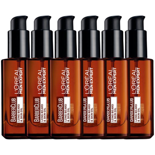 L'Oréal Paris Men Expert BarberClub Baardolie - Voor Lange Baard en Huid - 6 x 30 ml - Multiverpakking