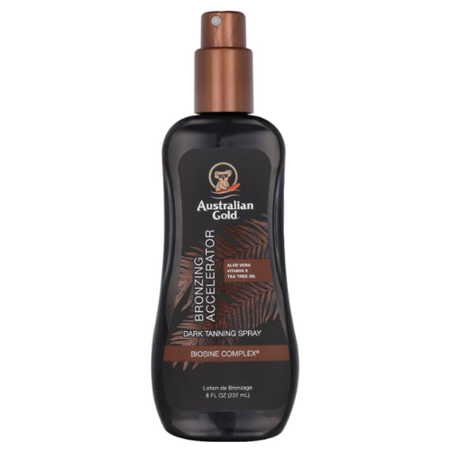 Australian Gold Dark Tanning Accelerator Spray Gel met bronzer - Zonnebrandcrème zonder SPF