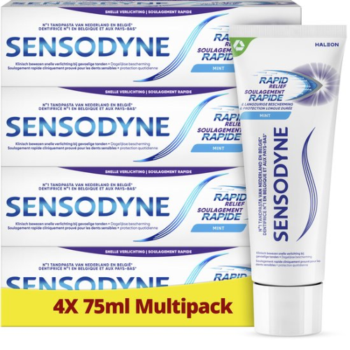 Sensodyne Rapid Relief tandpasta voor gevoelige tanden 4x75ml