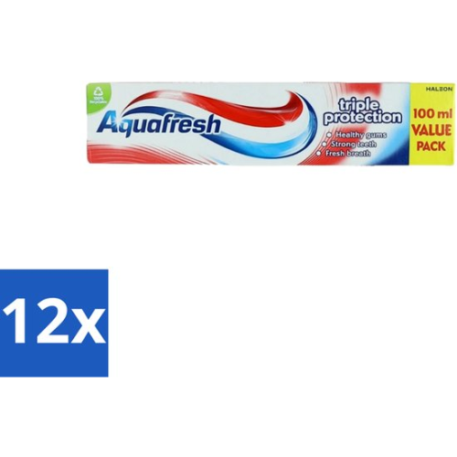 Aquafresh - Tandpasta - Triple Protection - Sterke Tanden & Gezond Tandvlees - 100 ml - Voordeelverpakking - 12 stuks