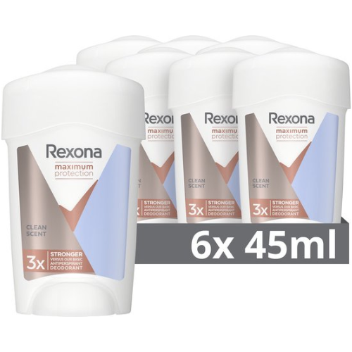 Rexona Women Maximum Protection Anti-Transpirant Deodorant Stick - Clean Scent - 6 x 45 ml - Voordeelverpakking