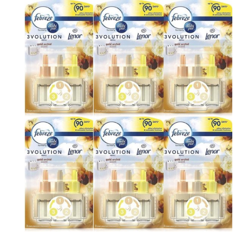 Ambi Pur Electric Navulling 3volution  Lenor Gold Orchid 20 ml - Voordeelverpakking 6 stuks