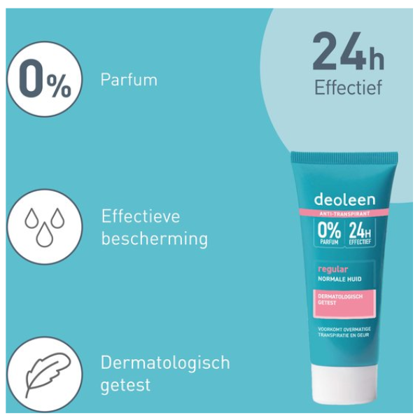 Deoleen - Anti-transpirant - Crème Regular - 6x 50 ml