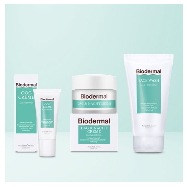 Biodermal dag- en nachtcrème, - Hydrateert, Voedt en Verzacht, Vult tekorten aan, Verbetert de vochtbalans, voor alle huidtypen - 3x  100ml