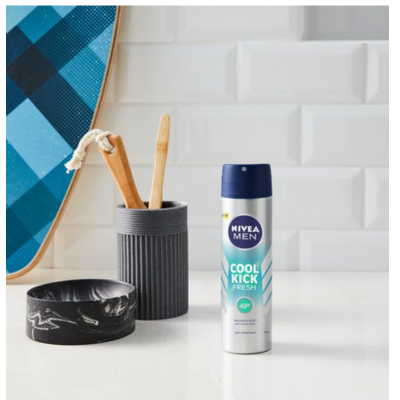 NIVEA MEN Fresh Kick Anti-Transpirant Spray - 48u bescherming - Met cactuswater - Alcoholvrij - 6 x 150 ml