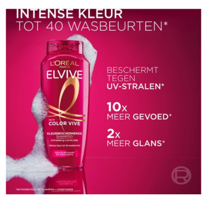 L'Oréal Paris Elvive Color Vive Shampoo - Gekleurd haar of highlights - Behoudt de kleurintensiteit en levendigheid van de kleur - 250ml