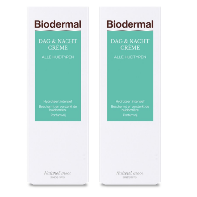 Biodermal Dag- en Nachtcrème - Hydraterend en voedend - voordeelverpakking 2x 100 ml