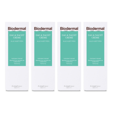 Biodermal Dag- en Nachtcrème - Hydraterend en voedend - voordeelverpakking - 4x 100 ml