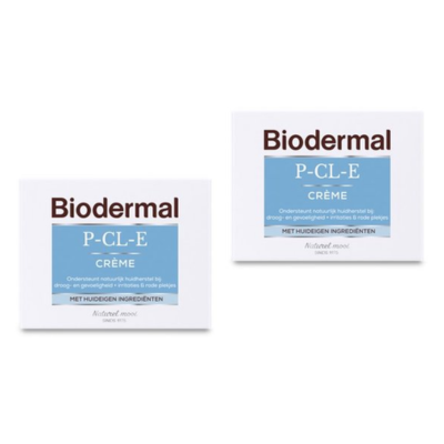 Biodermal P-Cl-E creme - Dagcreme - Deze dagcrème ondersteunt het herstellend vermogen van de droge huid - gezichtsverzorging - voordeelverpakking 2x 50 ml