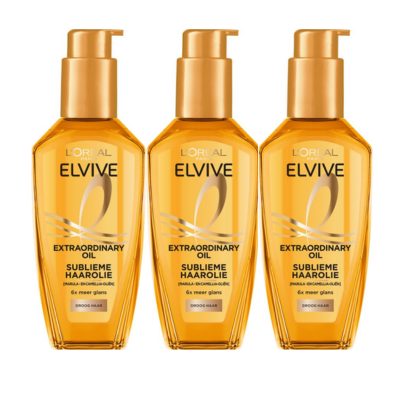 L'Oréal Paris Elvive Extraordinary Oil Haarolie - tot wel 6x meer glans - voor alle haartypes - voordeelverpakking  3x 100ml