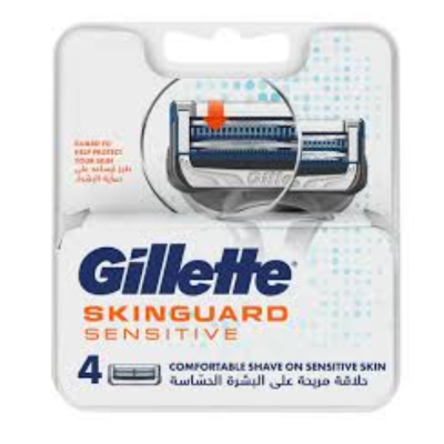 Gillette - Skinguard - Sensitive - Wit - Gevoelige Huid - 4 Stuks