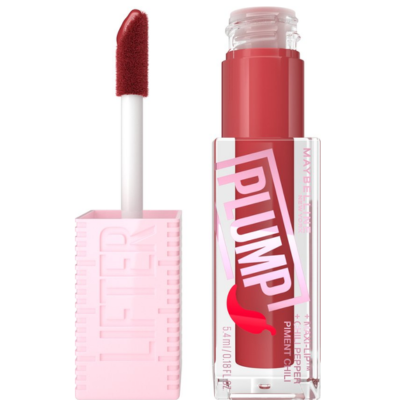 Maybelline - Lifter Plump - Lip Plumping lipgloss - langdurig vollere lippen - verwarmende sensatie met 5% Maxi-Lip™ en chilipeper - 006 Hot Chili - 5,4 ml