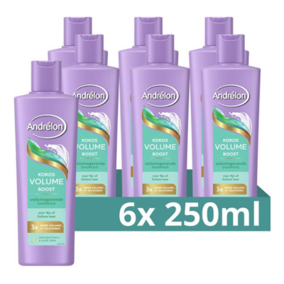 Andrélon - Shampoo - Kokos Volume Boost - 6 x 250 ml
