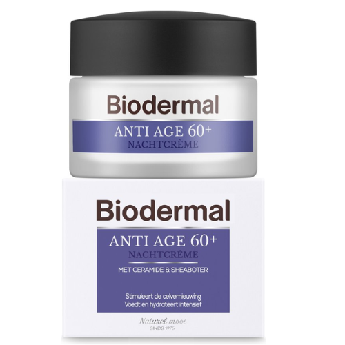 Biodermal Anti Age nachtcrème 60+ - Nachtcrème met niacinamide & sheaboter - Voedt en hydrateert intensief - Nachtcreme anti rimpel voor vrouwen - 50ml