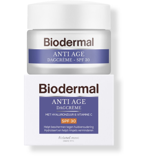 Biodermal Anti Age Dagcrème - SPF30 - Dagcrème met hyaluronzuur en vitamine C tegen huidveroudering - 50ml