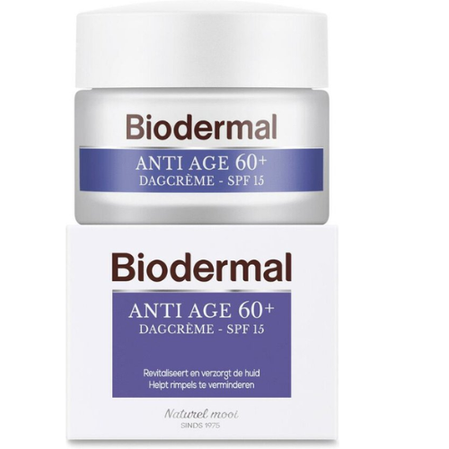 Biodermal Anti Age dagcrème 60+ - Dagcrème met hyaluronzuur en ceramide - met SPF15 - Geeft de huid meer stevigheid - 50ml