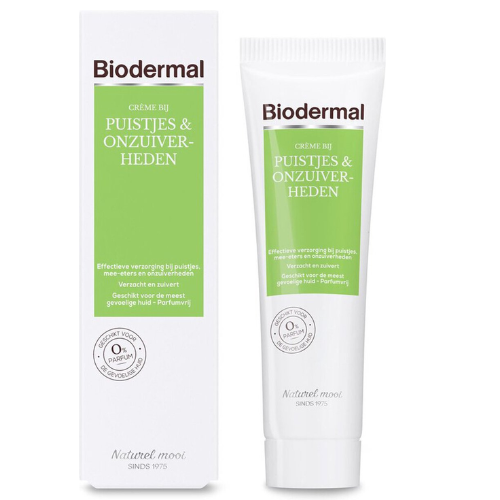 Biodermal Crème bij puistjes en onzuiverheden - Dagcrème – Puistjes crème - 30ml