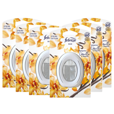 Ambi pur Febreze badkamer luchtverfrisser Madagaskar Vanille - voordeelverpakking  - 6x  8 ml