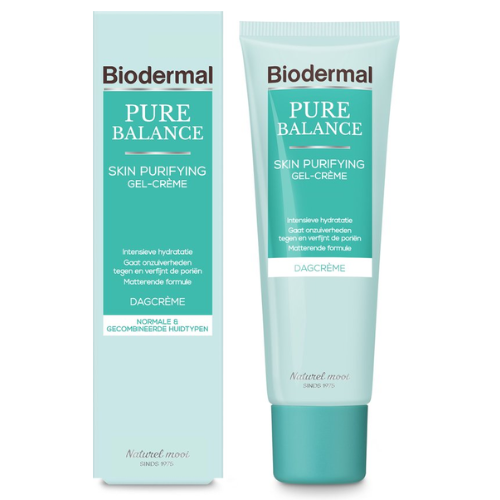 Biodermal Pure Balance Dagcrème Skin Purifying Gel-Crème - Dagcreme met hyaluronzuur, speciaal voor volwassen huid met onzuiverheden en oneffenheden - 50ml