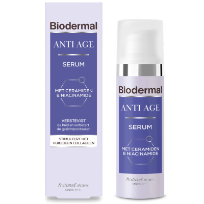 Biodermal Anti Age Serum - Serum voor een stralende huid met mix van huideigen ceramiden en Niacinamide - stimuleert de natuurlijke collageenproductie - 30 ml