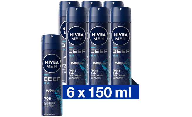 NIVEA MEN Deep Black Carbon Beat Deodorant Spray - 72 uur bescherming